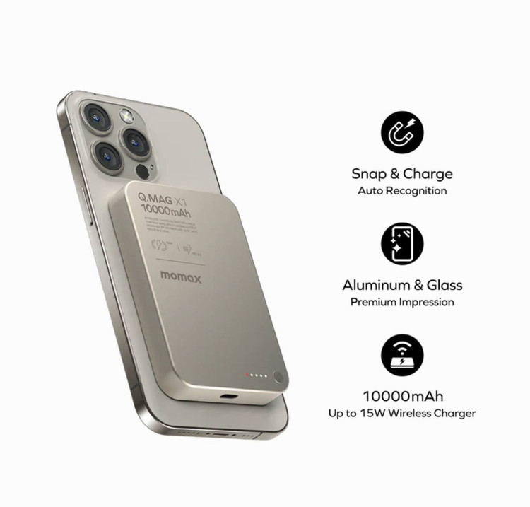 پاوربانک وایرلس مگسیف ۱۰۰۰۰ میلیآمپر مومکس