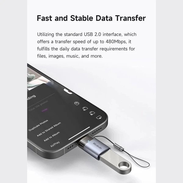 مبدل USB-A به لایتنینگ مکدودو مدل OT-739