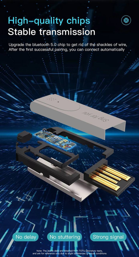 دانگل بلوتوث صوتی TOTU Bluetooth 5.0 Audio Adapter مدل AD-10