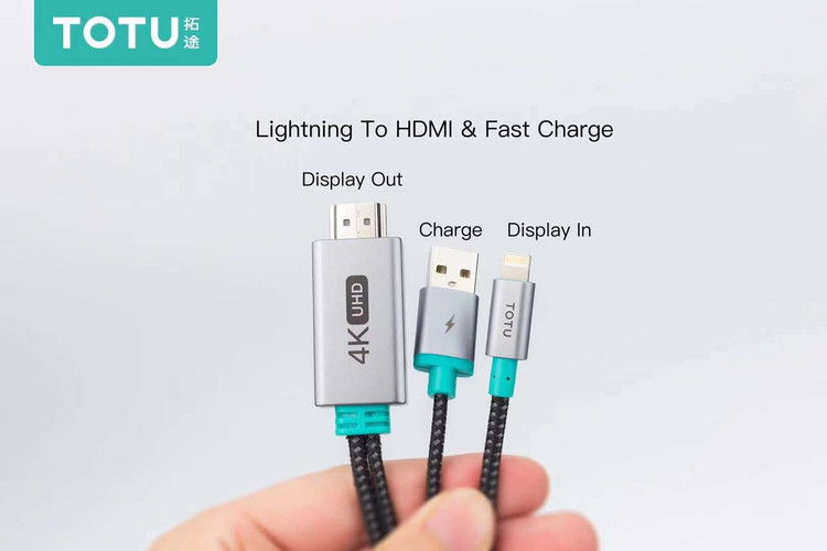 کابل تبدیل TOTU 4K UHD | کابل HDMI به Lightning