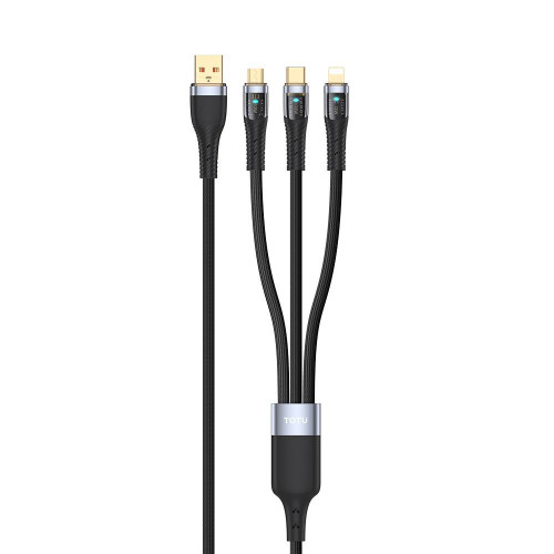 کابل شارژ 3 در 1 TOTU مدل CB-8-3 - 100 وات با طول 1.5 متر