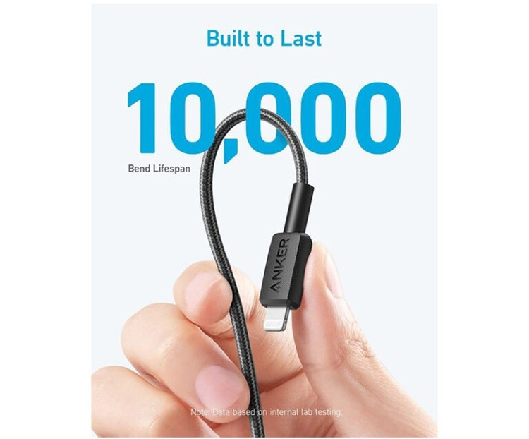کابل نسل سوم 90 سانتی انکر تایپ سی به لایتنینگ Anker 322 USB-C to Lightning مدل A81B5