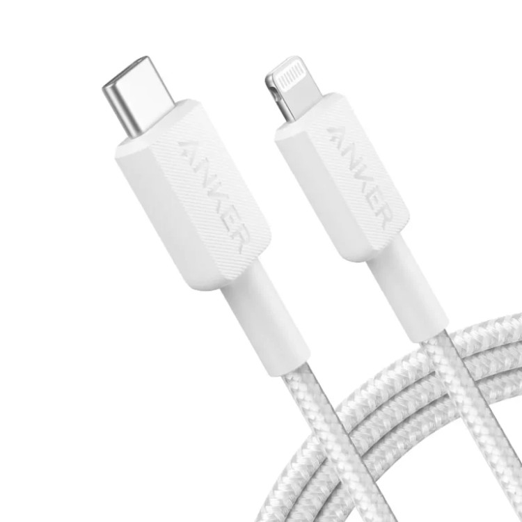 کابل نسل سوم 180 سانتی انکر تایپ سی به لایتنینگ Anker 322 USB-C to Lightning مدل A81B6